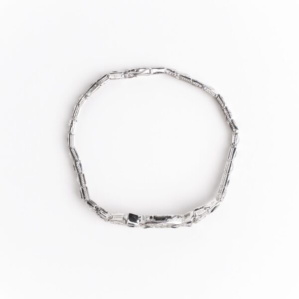 Pulsera brazalete art deco platino 950 brillantes y onix - Image 4