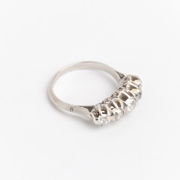 Antiguo Anillo Cintillo Platino 950 Y Brillantes