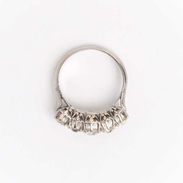 Antiguo Anillo Cintillo Platino 950 Y Brillantes - Image 3
