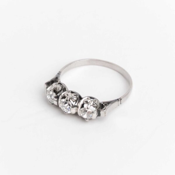 Anillo tricillo platino 950 y brillantes - Image 3