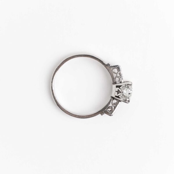 Anillo Solitario Compromiso Platino y Brillantes Frances - Image 2