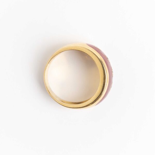 Anillo de Oro 18 Kilates Brillantes y Esmalte - Image 2