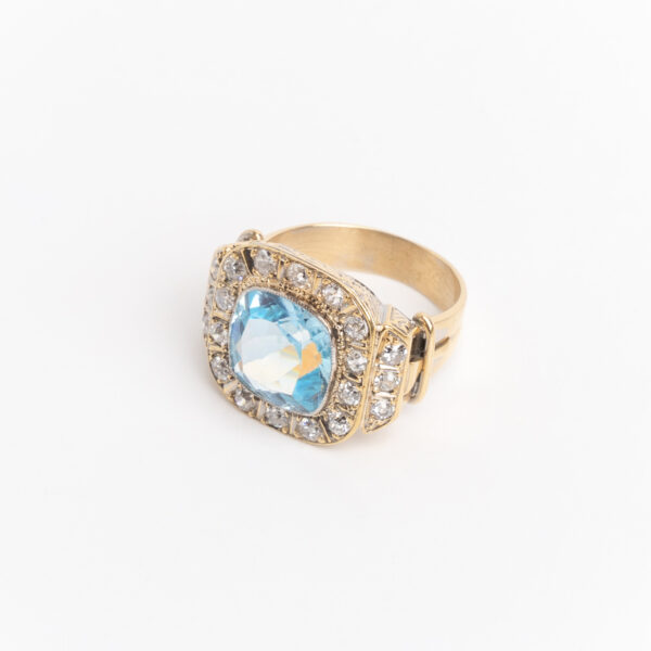 Anillo de Oro 18 Kt Topacio y Brillantes - Image 3