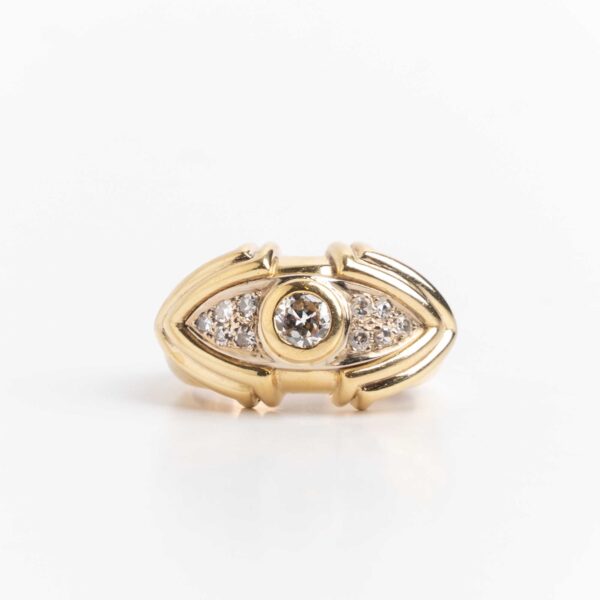 Anillo moderno de oro 18 kt y brillantes