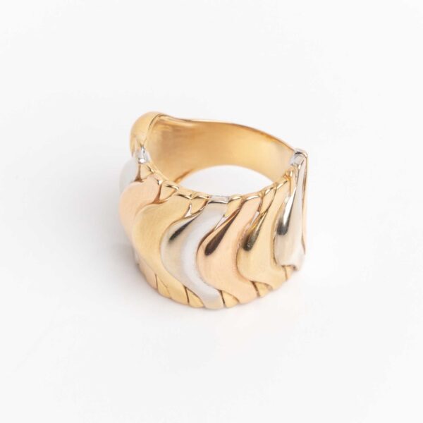 Anillo Moderno Oro 18kt Blanco Rojo y Amarillo - Image 3