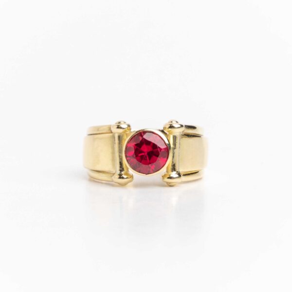 Anillo Moderno Oro 18kl y Rubí