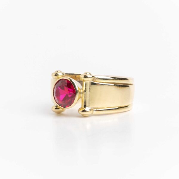 Anillo Moderno Oro 18kl y Rubí - Image 3