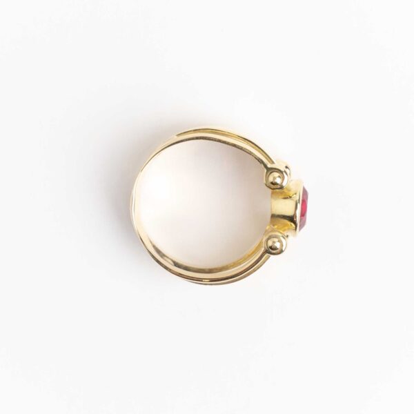 Anillo Moderno Oro 18kl y Rubí - Image 2