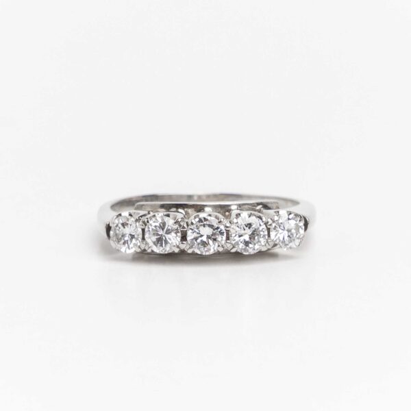 Anillo Cintillo Oro 18 Kt y Brillantes