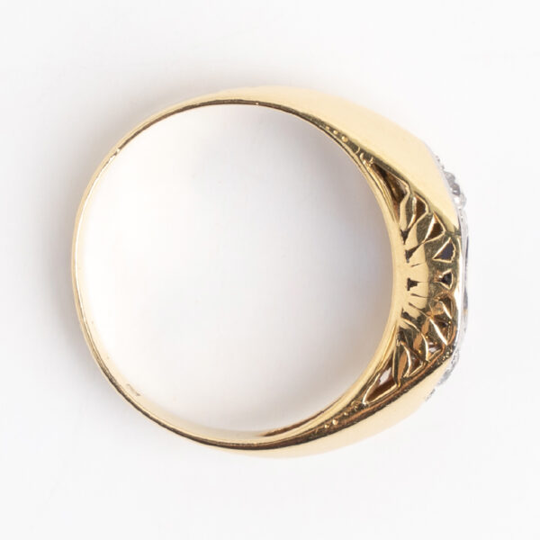 Anillo De Hombre Oro 18kt Zafiro Y Brillantes Europeo Frances - Image 3