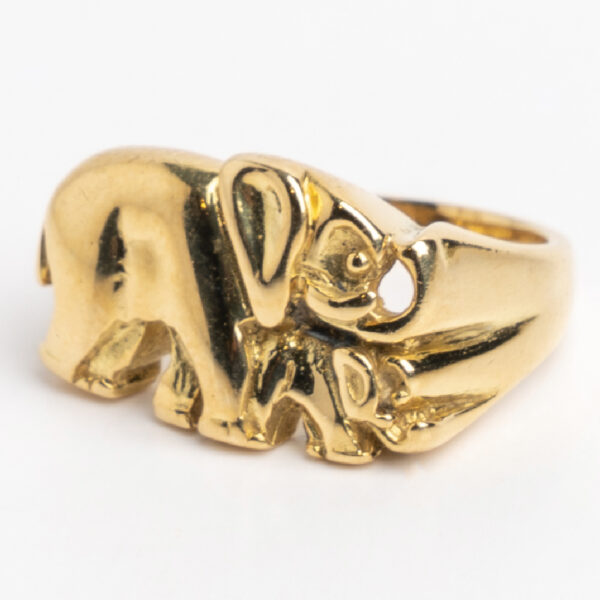 Anillo de Dama Oro 18kt Macizo Moderno Elefantes