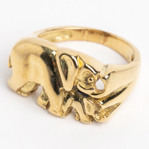 Anillo de Dama Oro 18kt Macizo Moderno Elefantes - Image 2