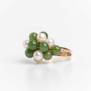 Anillo jade y perlas naturales