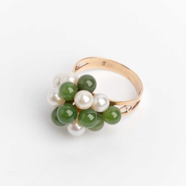 Anillo jade y perlas naturales - Image 3