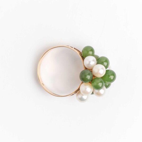 Anillo jade y perlas naturales - Image 2