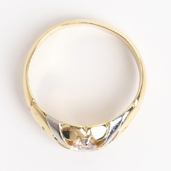 Anillo Solitario Hombre. Oro 18kt. Platino 950 Y Brillantes - Image 2