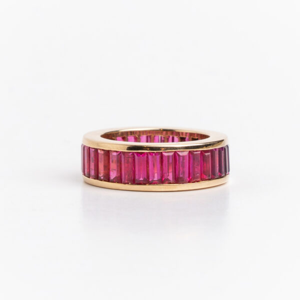 Anillo Sin Fin Oro 18 Kt Y Rubíes Certificado