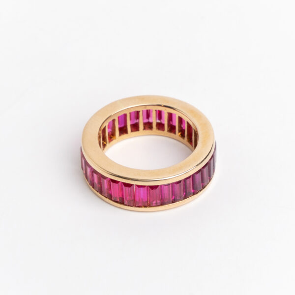Anillo Sin Fin Oro 18 Kt Y Rubíes Certificado - Image 3