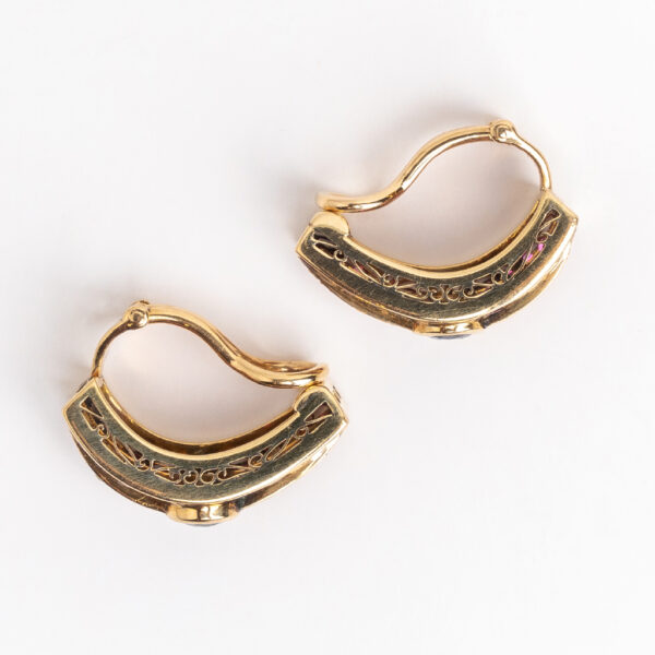 Aros de oro, rubíes, zafiros y brillantes - Image 4