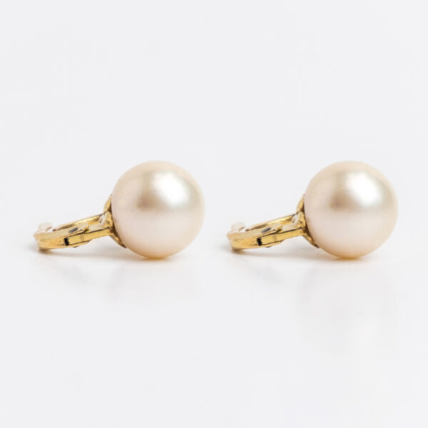 Aros oro 18 kt y perla natural 85mm - Image 2