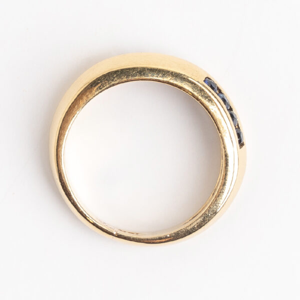 Anillo Oro 18 Kt Zafiros Azules Y Blancos - Image 2