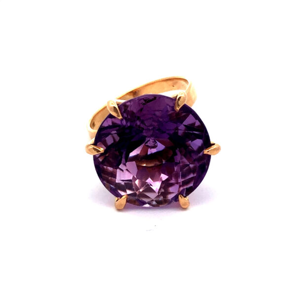 Anillo De Oro 18 Kt Y Amatista