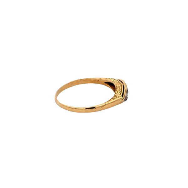 Anillo Art-decó Oro 18 Kt - Zafiro Azul Y Brillantes - Image 3