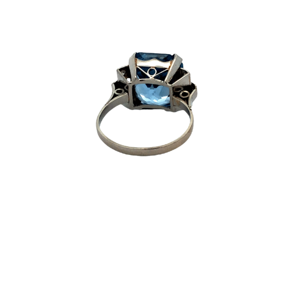 Anillo De Platino 950 Aguamarina Y Brillantes - Image 4
