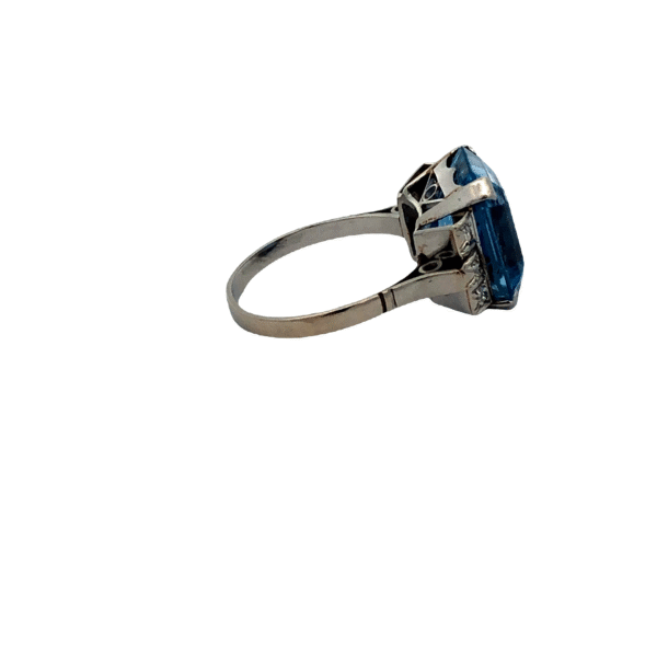 Anillo De Platino 950 Aguamarina Y Brillantes - Image 3