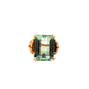 Anillo De Oro 18 Kt Y Aguamarina
