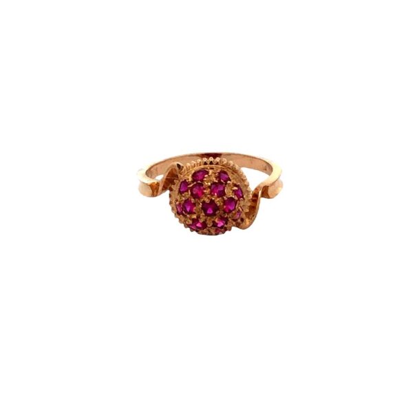 Anillo Oro 18 Kt Pave De Rubies