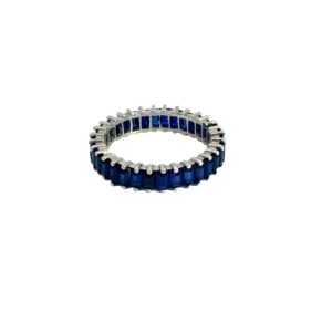 Anillo Sinfin Platino 950 Y Zafiros Naturales