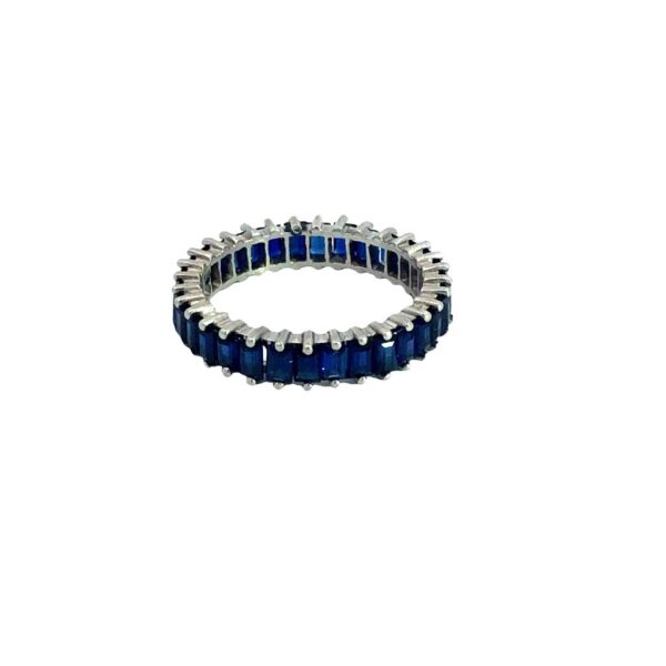 Anillo Sinfin Platino 950 Y Zafiros Naturales - Image 3
