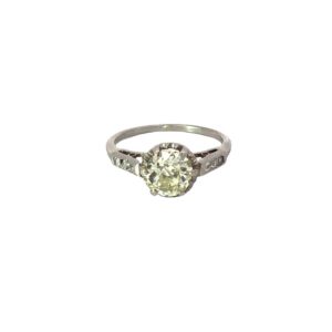 Anillo Solitario Compromiso Art Deco Platino 950 Y Brillante