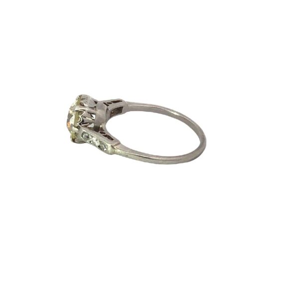 Anillo Solitario Compromiso Art Deco Platino 950 Y Brillante - Image 2
