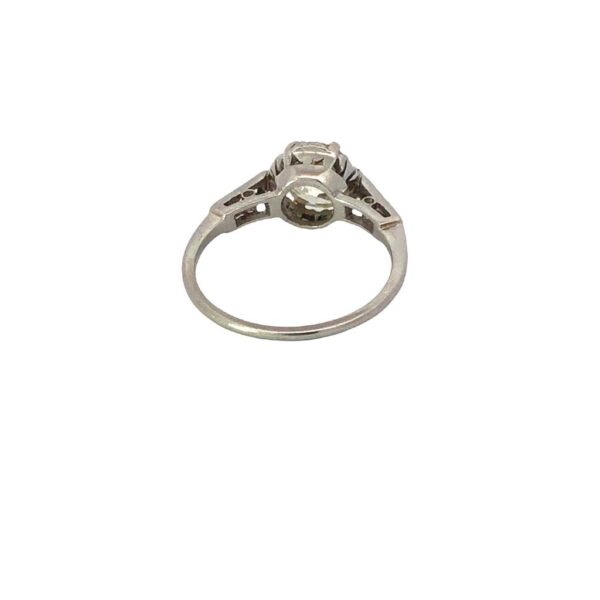 Anillo Solitario Compromiso Art Deco Platino 950 Y Brillante - Image 4