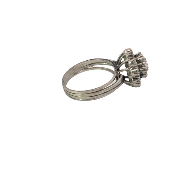 Anillo Roseta Platino 950 Y Brillantes - Image 4