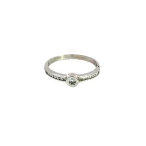 Anillo Oro 18 Kt Y Zafiros Blancos
