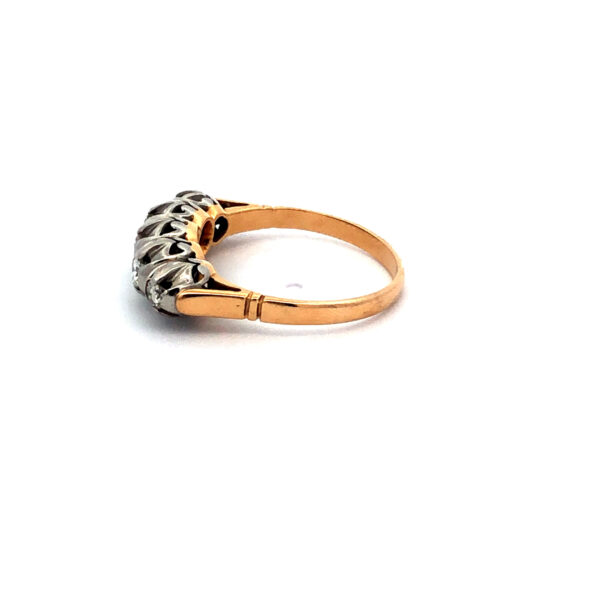 Anillo Cintillo Oro 18 Kt Platino 950 Y Brillantes - Image 2