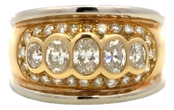 Anillo De Oro 18 Kt Y Brillantes
