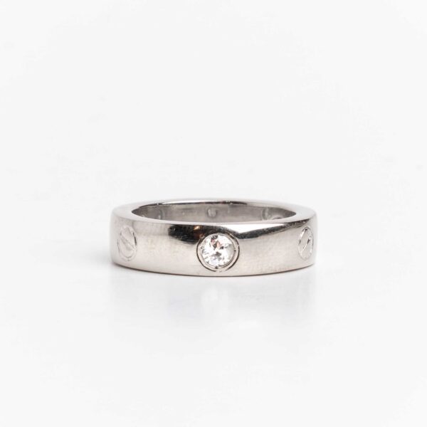 Anillo Estilo Cartier Modelo Love Platino 950 y Brillantes