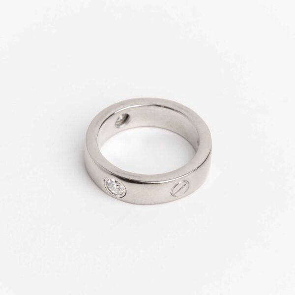 Anillo Estilo Cartier Modelo Love Platino 950 y Brillantes - Image 2