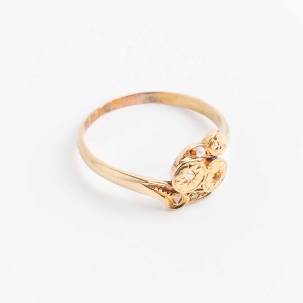 Antiguo Anillo Oro 18 Kt Y Brillantes - Image 3