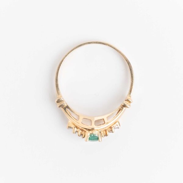 Anillo Oro 18 Kt Esmeralda Natural Y Brillantes - Image 3