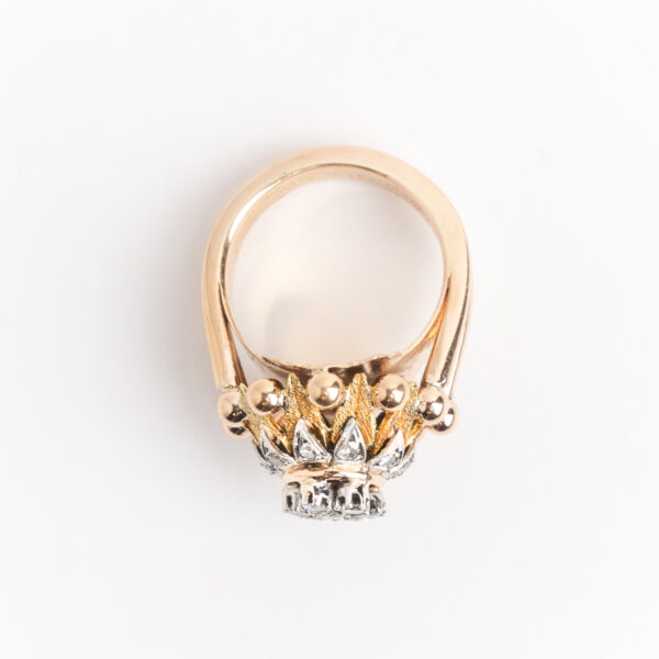 Bellísimo Anillo Roseta Oro 18 Kt Y Brillantes Alvear - Image 3