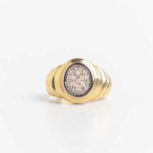 Gran anillo moderno oro 18 kt pavé de brillantes