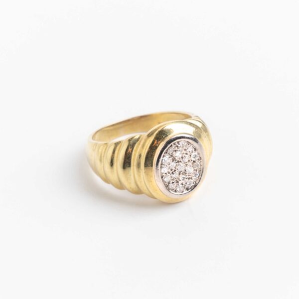 Gran anillo moderno oro 18 kt pavé de brillantes - Image 2