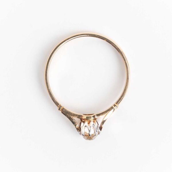 Antiguo Anillo Solitario Oro 18 Kt Y Brillante - Image 2