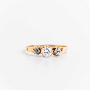Anillo Solitario Oro 18 Kt Y Zafiros Alvear