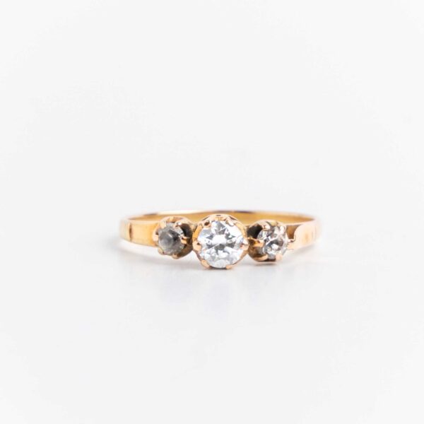 Anillo Solitario Oro 18 Kt Y Zafiros Alvear